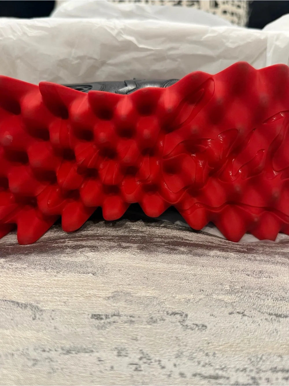 Christian Louboutin Black Leather Sneakers with Red Zigzag Outsole